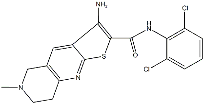 3-amino-N-(2,6-dichlorophenyl)-6-methyl-5,6,7,8-tetrahydrothieno[2,3-b][1,6]naphthyridine-2-carboxamide 구조식 이미지