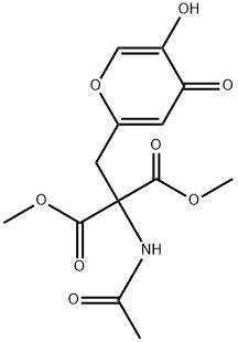 dimethyl 2-(acetylamino)-2-[(5-hydroxy-4-oxo-4H-pyran-2-yl)methyl]malonate Structure