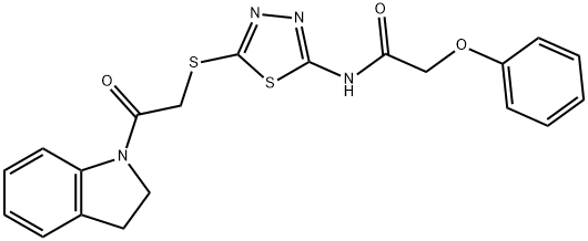 N-(5-{[2-(2,3-dihydro-1H-indol-1-yl)-2-oxoethyl]sulfanyl}-1,3,4-thiadiazol-2-yl)-2-phenoxyacetamide Structure