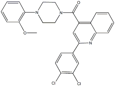 2-(4-{[2-(3,4-dichlorophenyl)-4-quinolinyl]carbonyl}-1-piperazinyl)phenyl methyl ether Structure