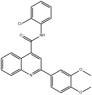 N-(2-chlorophenyl)-2-(3,4-dimethoxyphenyl)-4-quinolinecarboxamide 구조식 이미지