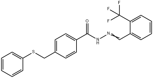 4-[(phenylsulfanyl)methyl]-N'-[2-(trifluoromethyl)benzylidene]benzohydrazide 구조식 이미지