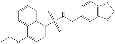 N-(1,3-benzodioxol-5-ylmethyl)-4-ethoxynaphthalene-1-sulfonamide Structure