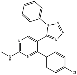 N-[4-(4-chlorophenyl)-5-(1-phenyl-1H-tetraazol-5-yl)-2-pyrimidinyl]-N-methylamine Structure
