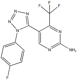 5-[1-(4-fluorophenyl)-1H-tetraazol-5-yl]-4-(trifluoromethyl)pyrimidin-2-amine Structure