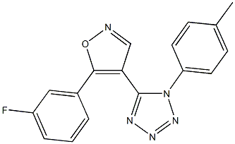 5-[5-(3-fluorophenyl)isoxazol-4-yl]-1-(4-methylphenyl)-1H-tetraazole 구조식 이미지