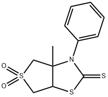 3a-methyl-3-phenyltetrahydrothieno[3,4-d][1,3]thiazole-2(3H)-thione 5,5-dioxide Structure