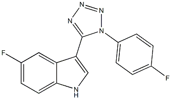 5-fluoro-3-[1-(4-fluorophenyl)-1H-tetraazol-5-yl]-1H-indole 구조식 이미지