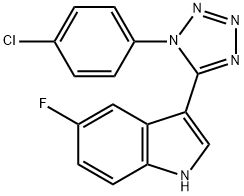 3-[1-(4-chlorophenyl)-1H-tetraazol-5-yl]-5-fluoro-1H-indole 구조식 이미지