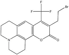 10-(2-bromoethyl)-9-(trifluoromethyl)-2,3,6,7-tetrahydro-1H,5H,11H-pyrano[2,3-f]pyrido[3,2,1-ij]quinolin-11-one 구조식 이미지