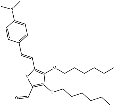 5-{2-[4-(dimethylamino)phenyl]vinyl}-3,4-bis(hexyloxy)-2-thiophenecarbaldehyde 구조식 이미지