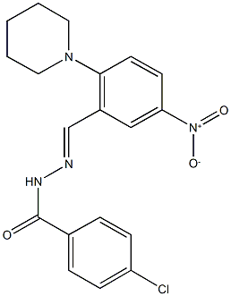 4-chloro-N'-[5-nitro-2-(1-piperidinyl)benzylidene]benzohydrazide Structure