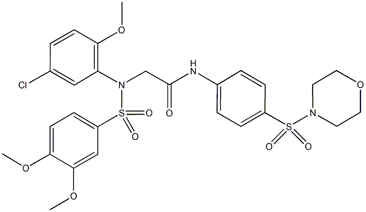 2-{5-chloro[(3,4-dimethoxyphenyl)sulfonyl]-2-methoxyanilino}-N-[4-(morpholin-4-ylsulfonyl)phenyl]acetamide Structure