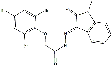 N'-(1-methyl-2-oxo-1,2-dihydro-3H-indol-3-ylidene)-2-(2,4,6-tribromophenoxy)acetohydrazide 구조식 이미지