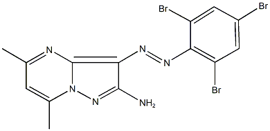 5,7-dimethyl-3-[(2,4,6-tribromophenyl)diazenyl]pyrazolo[1,5-a]pyrimidin-2-ylamine 구조식 이미지