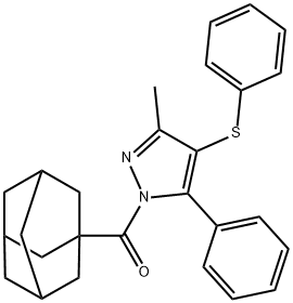 1-(1-adamantylcarbonyl)-3-methyl-5-phenyl-4-(phenylsulfanyl)-1H-pyrazole Structure