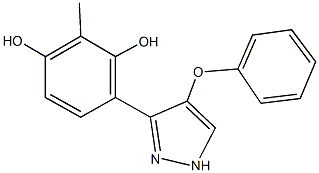 2-methyl-4-(4-phenoxy-1H-pyrazol-3-yl)-1,3-benzenediol Structure