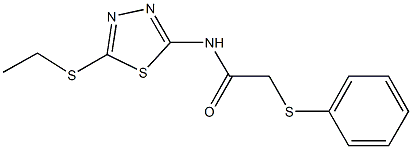 N-[5-(ethylsulfanyl)-1,3,4-thiadiazol-2-yl]-2-(phenylsulfanyl)acetamide 구조식 이미지