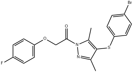 4-[(4-bromophenyl)sulfanyl]-1-[(4-fluorophenoxy)acetyl]-3,5-dimethyl-1H-pyrazole Structure