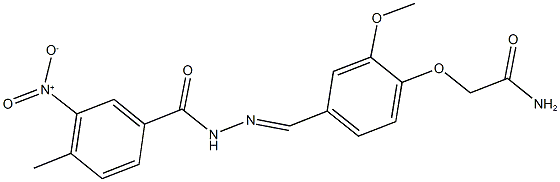 2-[4-(2-{3-nitro-4-methylbenzoyl}carbohydrazonoyl)-2-methoxyphenoxy]acetamide Structure