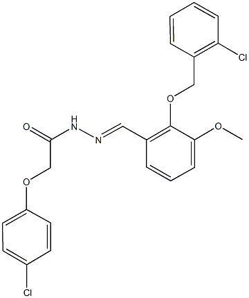 N'-{2-[(2-chlorobenzyl)oxy]-3-methoxybenzylidene}-2-(4-chlorophenoxy)acetohydrazide Structure