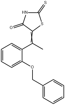 5-{1-[2-(benzyloxy)phenyl]ethylidene}-2-thioxo-1,3-thiazolidin-4-one 구조식 이미지