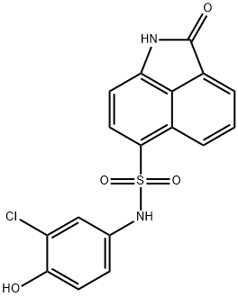 N-(3-chloro-4-hydroxyphenyl)-2-oxo-1,2-dihydrobenzo[cd]indole-6-sulfonamide 구조식 이미지