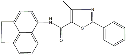 N-(1,2-dihydroacenaphthylen-5-yl)-4-methyl-2-phenyl-1,3-thiazole-5-carboxamide 구조식 이미지