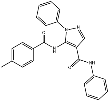 5-[(4-methylbenzoyl)amino]-N,1-diphenyl-1H-pyrazole-4-carboxamide Structure