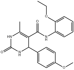 N-(2-ethoxyphenyl)-4-(4-methoxyphenyl)-6-methyl-2-oxo-1,2,3,4-tetrahydropyrimidine-5-carboxamide 구조식 이미지