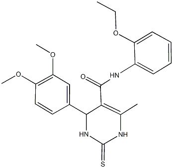 4-(3,4-dimethoxyphenyl)-N-(2-ethoxyphenyl)-6-methyl-2-thioxo-1,2,3,4-tetrahydro-5-pyrimidinecarboxamide 구조식 이미지