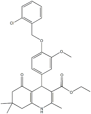 ethyl 4-{4-[(2-chlorobenzyl)oxy]-3-methoxyphenyl}-2,7,7-trimethyl-5-oxo-1,4,5,6,7,8-hexahydro-3-quinolinecarboxylate Structure