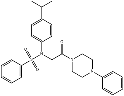 N-(4-isopropylphenyl)-N-[2-oxo-2-(4-phenylpiperazin-1-yl)ethyl]benzenesulfonamide 구조식 이미지