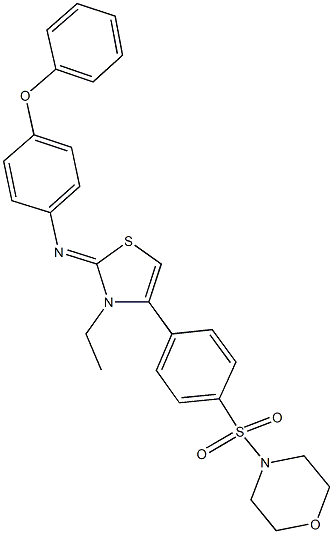 N-(3-ethyl-4-[4-(4-morpholinylsulfonyl)phenyl]-1,3-thiazol-2(3H)-ylidene)-N-(4-phenoxyphenyl)amine 구조식 이미지