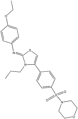 N-(4-ethoxyphenyl)-N-(4-[4-(4-morpholinylsulfonyl)phenyl]-3-propyl-1,3-thiazol-2(3H)-ylidene)amine 구조식 이미지