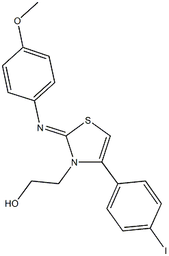 2-(4-(4-iodophenyl)-2-[(4-methoxyphenyl)imino]-1,3-thiazol-3(2H)-yl)ethanol 구조식 이미지