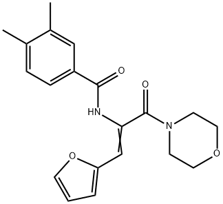 N-[2-(2-furyl)-1-(4-morpholinylcarbonyl)vinyl]-3,4-dimethylbenzamide 구조식 이미지