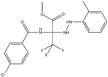 methyl 2-[(4-chlorobenzoyl)amino]-3,3,3-trifluoro-2-[2-(2-methylphenyl)hydrazino]propanoate 구조식 이미지