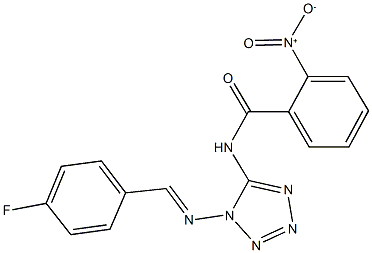 N-{1-[(4-fluorobenzylidene)amino]-1H-tetraazol-5-yl}-2-nitrobenzamide 구조식 이미지