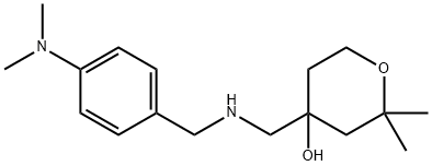 4-({[4-(dimethylamino)benzyl]amino}methyl)-2,2-dimethyltetrahydro-2H-pyran-4-ol 구조식 이미지