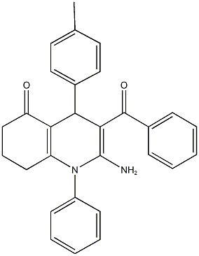 2-amino-3-benzoyl-4-(4-methylphenyl)-1-phenyl-4,6,7,8-tetrahydro-5(1H)-quinolinone 구조식 이미지