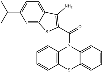 6-isopropyl-2-(10H-phenothiazin-10-ylcarbonyl)thieno[2,3-b]pyridin-3-amine 구조식 이미지