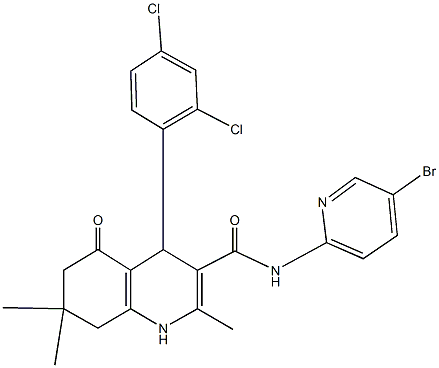 N-(5-bromopyridin-2-yl)-4-(2,4-dichlorophenyl)-2,7,7-trimethyl-5-oxo-1,4,5,6,7,8-hexahydroquinoline-3-carboxamide Structure