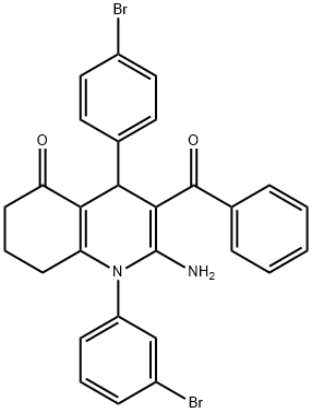 2-amino-3-benzoyl-1-(3-bromophenyl)-4-(4-bromophenyl)-4,6,7,8-tetrahydro-5(1H)-quinolinone 구조식 이미지