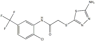 2-[(5-amino-1,3,4-thiadiazol-2-yl)sulfanyl]-N-[2-chloro-5-(trifluoromethyl)phenyl]acetamide Structure