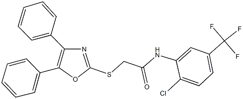 N-[2-chloro-5-(trifluoromethyl)phenyl]-2-[(4,5-diphenyl-1,3-oxazol-2-yl)sulfanyl]acetamide Structure