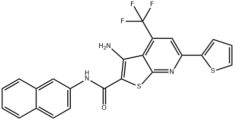 3-amino-N-(2-naphthyl)-6-(2-thienyl)-4-(trifluoromethyl)thieno[2,3-b]pyridine-2-carboxamide 구조식 이미지