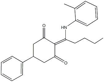 5-phenyl-2-[1-(2-toluidino)pentylidene]-1,3-cyclohexanedione 구조식 이미지
