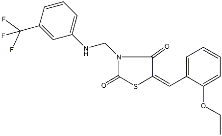 5-(2-ethoxybenzylidene)-3-{[3-(trifluoromethyl)anilino]methyl}-1,3-thiazolidine-2,4-dione 구조식 이미지