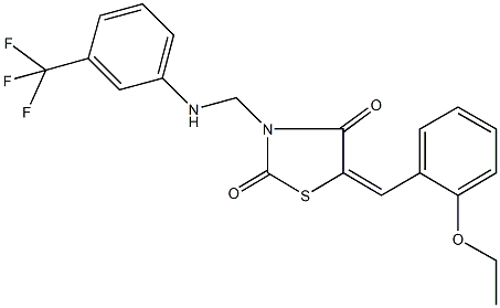 5-(2-ethoxybenzylidene)-3-{[3-(trifluoromethyl)anilino]methyl}-1,3-thiazolidine-2,4-dione Structure